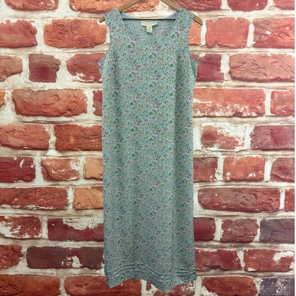 Norton McNaughton Dresses & Skirts - VTG Norton McNaughton Dress Women's M Blue Ditsy Floral Sleeveless Tie Back Maxi